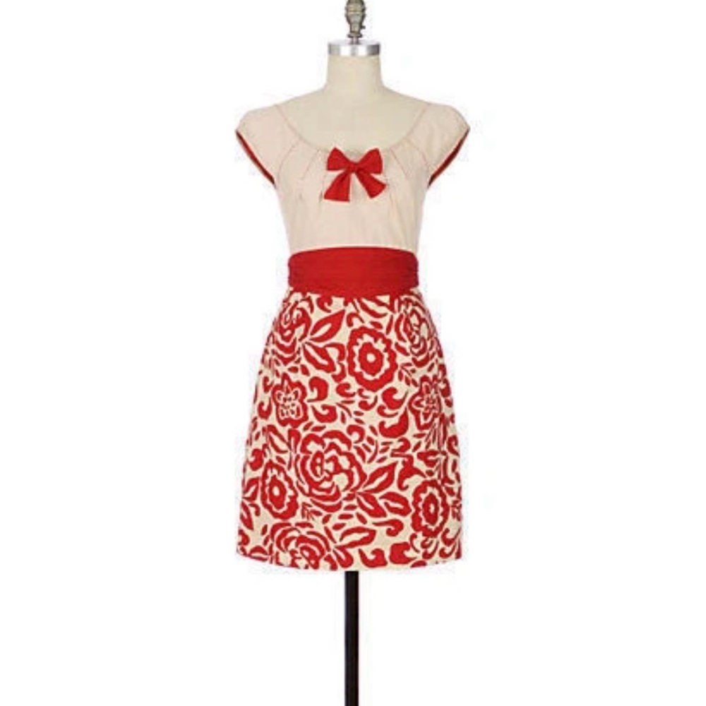 Anthropologie Yoana Baraschi Flowers and Thyme Bow Dress